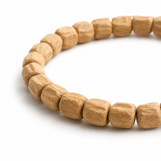 Monk-Blessed Natural Wooden Mala Bracelet for Meditation & Mindful Living