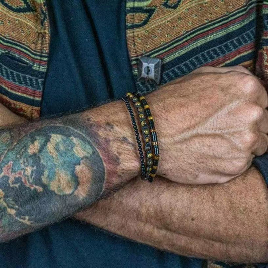 Sacred Mountain Earth-Tone Bracelet Set – Unisex Layered Beaded Stacking Bracelets