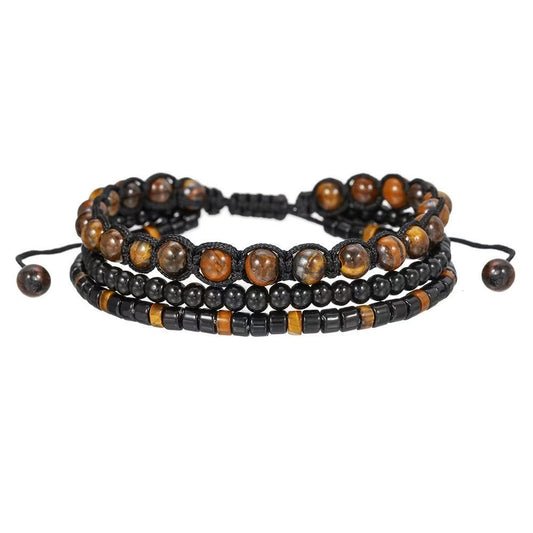 Sacred Mountain Earth-Tone Bracelet Set – Unisex Layered Beaded Stacking Bracelets
